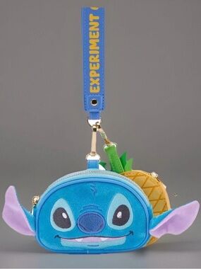 Disney Store Lilo & Stitch Figural STITCH Plush Pineapple Coin Purse & Wristlet
